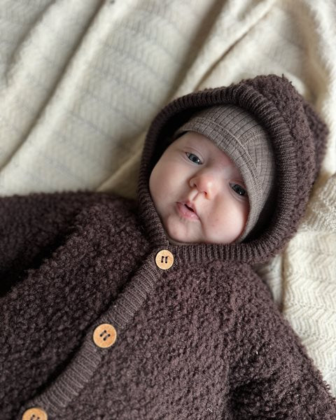 Smallstuff Heldragt, bouclé uld, brun