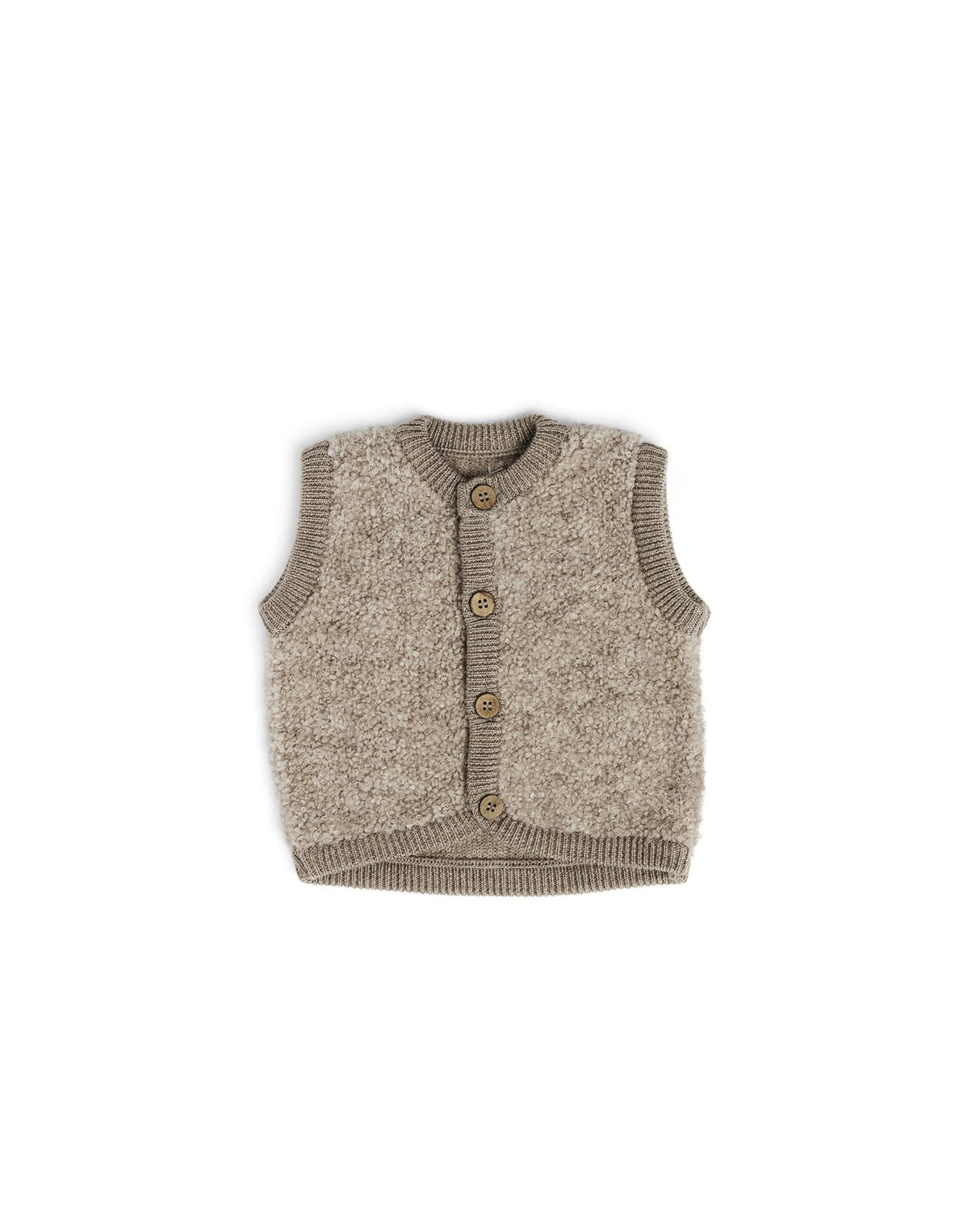 Smallstuff Vest, bouclé uld, natur melange