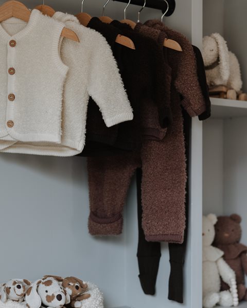 Smallstuff Vest, bouclé uld, off. white