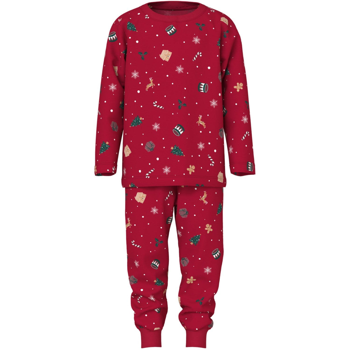 Name It Jester Red Xmas AOP Red Nmnvismas Ls Nightset