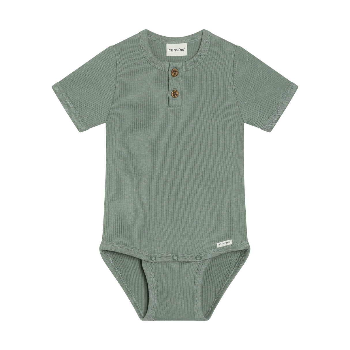 Minymo - grøn kort ærmet rib body 114345