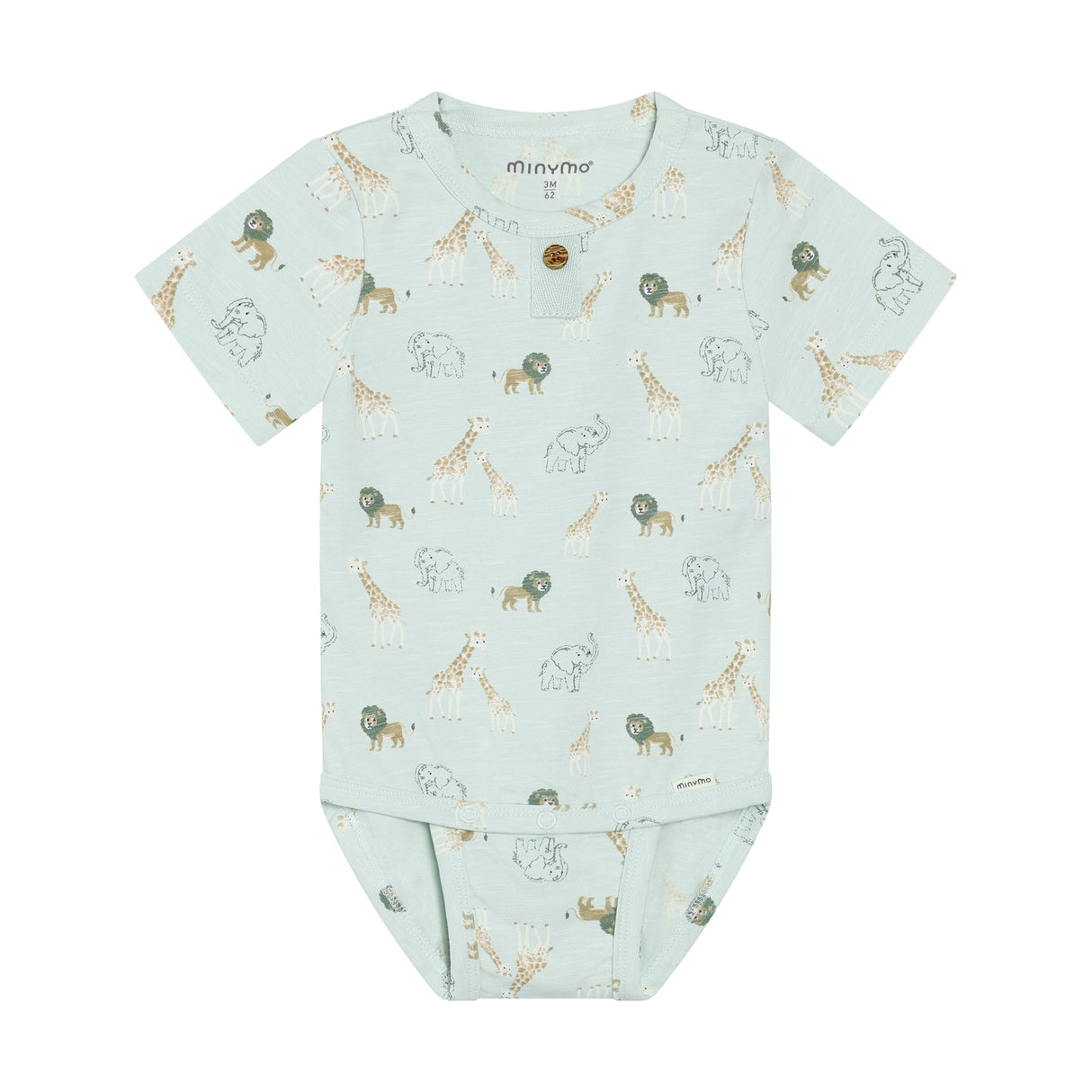 Minymo - blå body med zoo dyr 114347