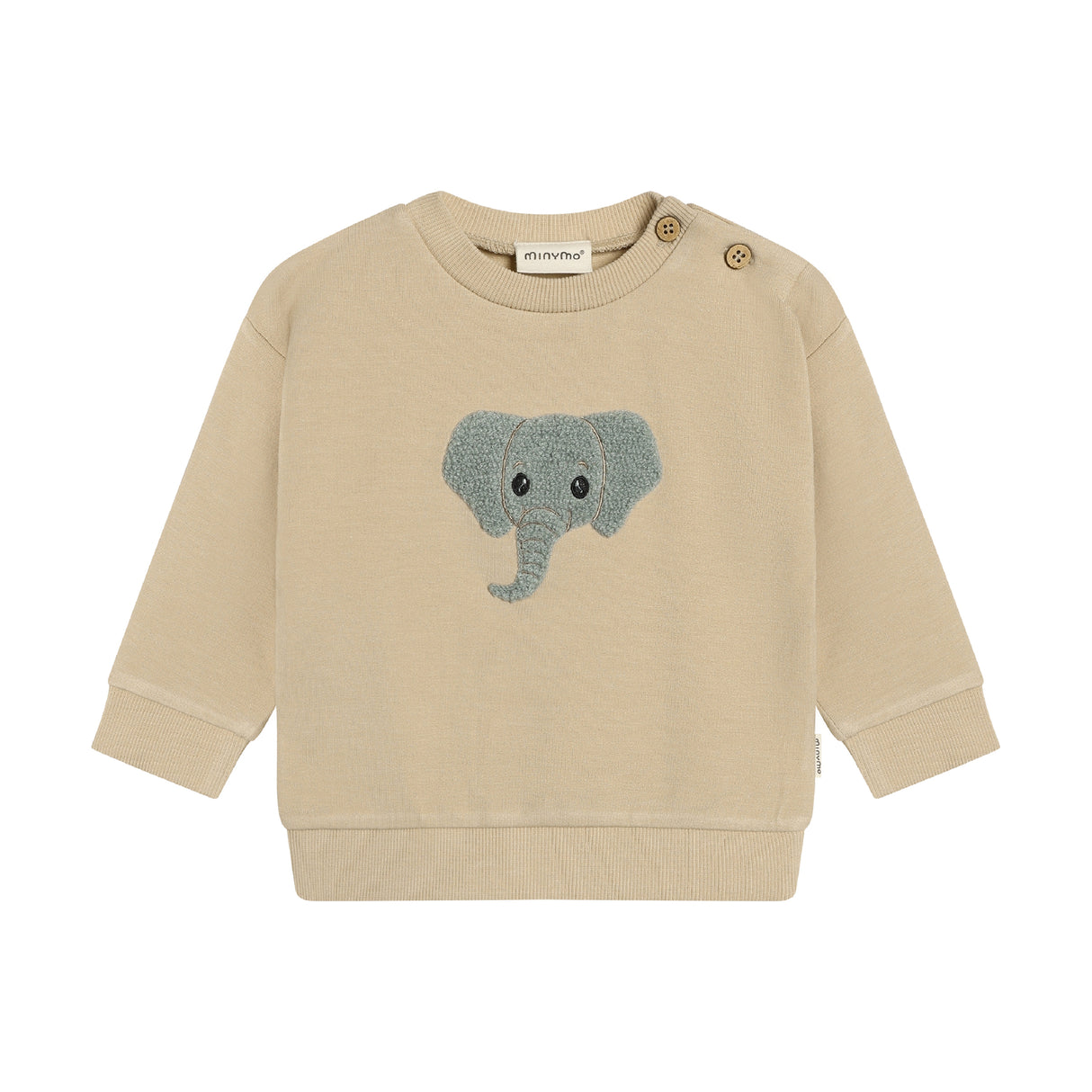 Minymo - Beige Trøje med Elefant 114355