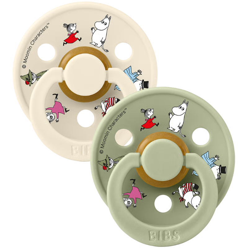 Bibs x Moomin Pacifier Colour 2 pack Friends Latex Size 2 Ivory mix