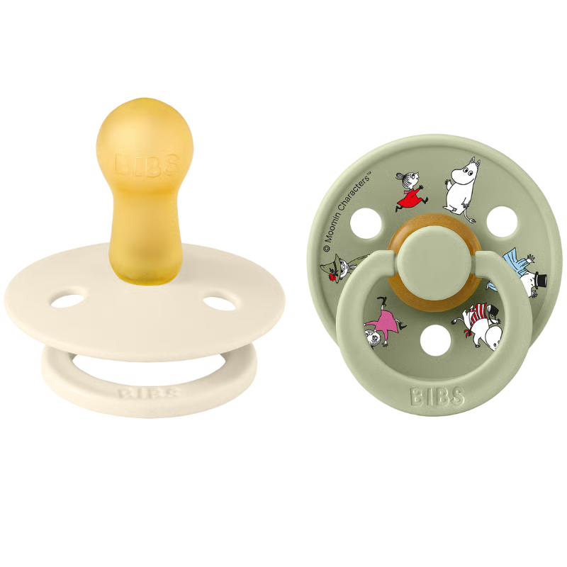 Bibs x Moomin Pacifier Colour 2 pack Friends Latex Size 2 Ivory mix