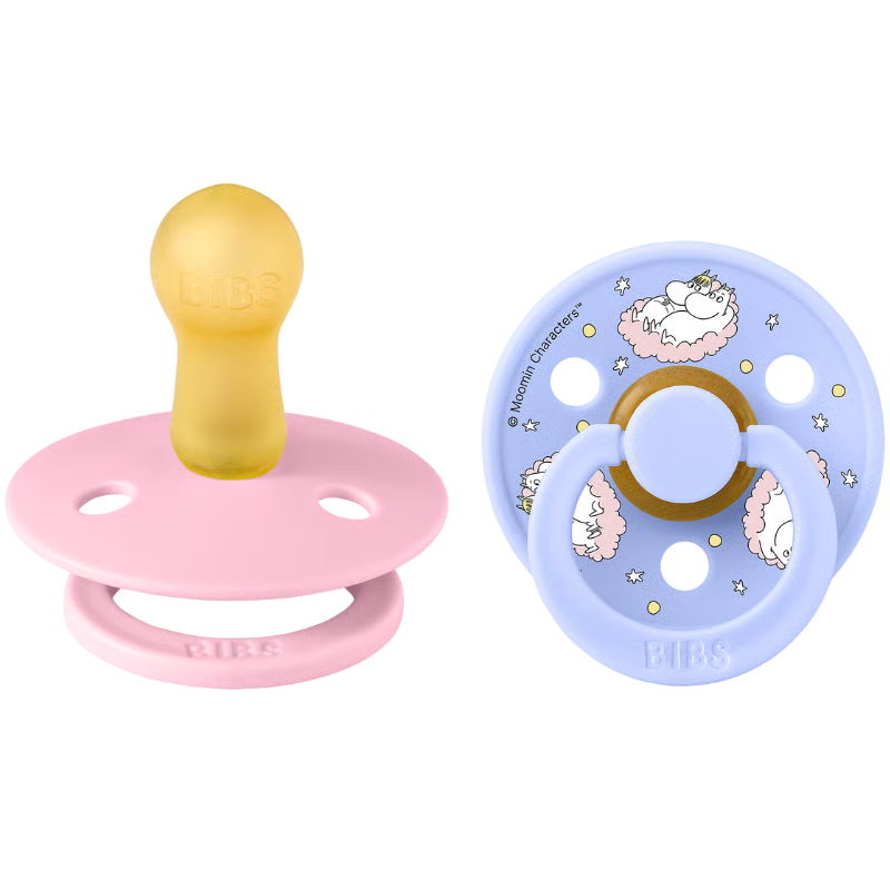 Bibs x Moomin Pacifier Colour 2 pack Dreaming Latex Size 2 Baby Pink mix