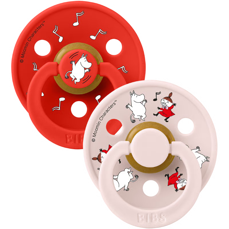Bibs x Moomin Pacifier Colour 2 pack Dancing Latex Size 2 Candy Apple mix