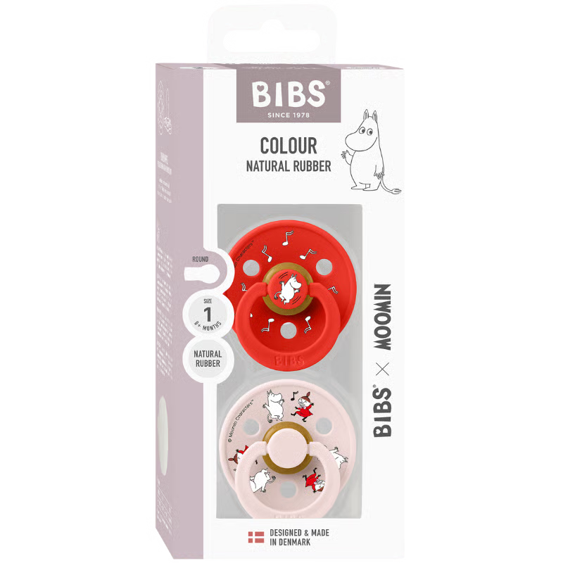 Bibs x Moomin Pacifier Colour 2 pack Dancing Latex Size 1 Candy Apple mix