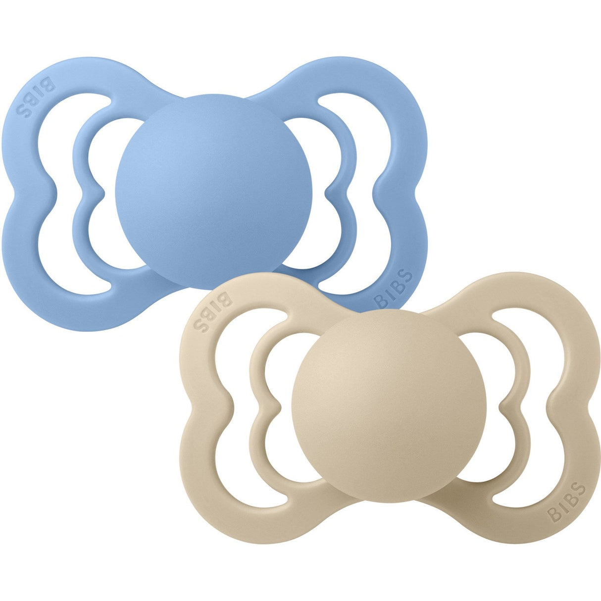 Bibs Vanilla/Sky Blue Sut Supreme 2-Pak Silikone