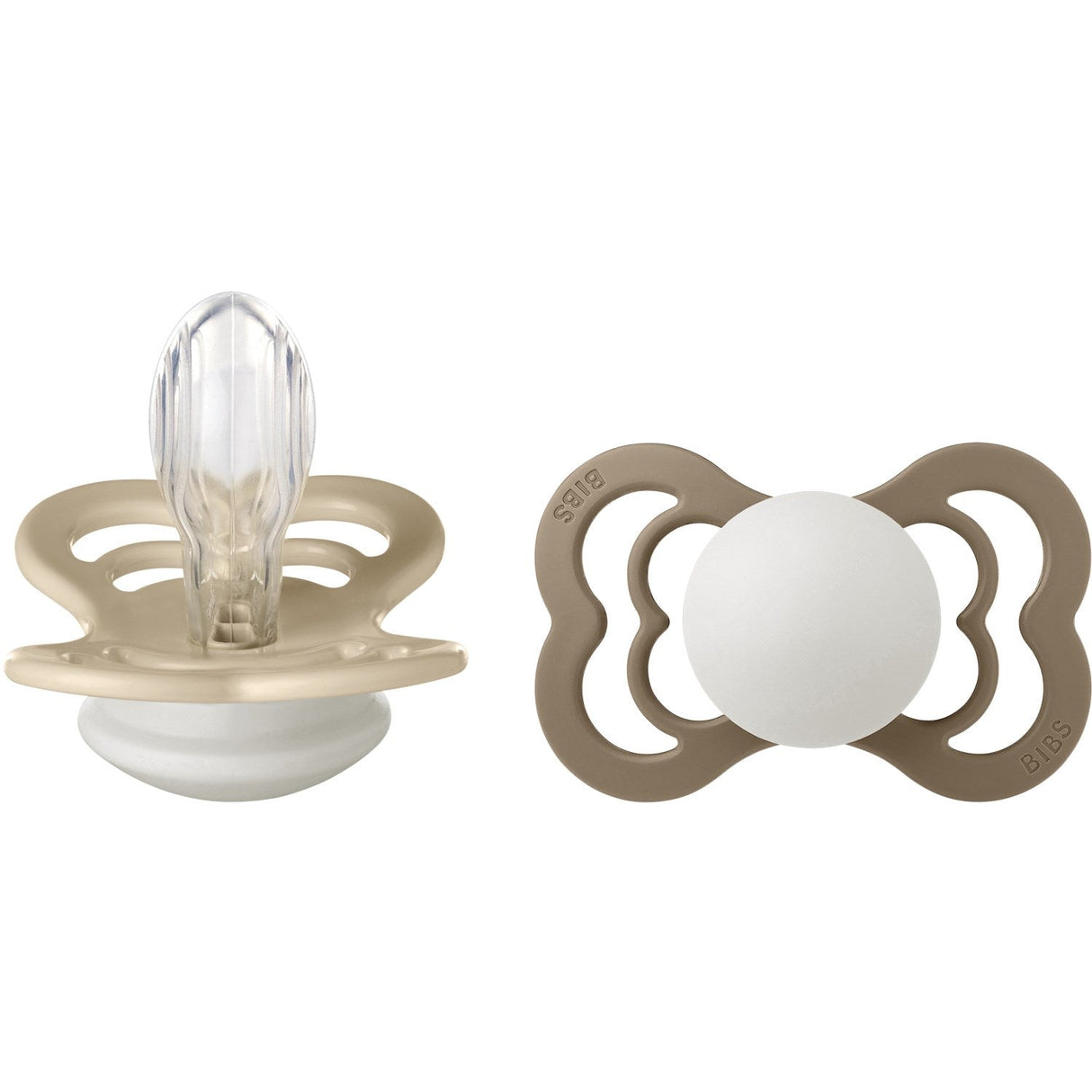 Bibs Vanilla Glow/Dark Oak Glow Sut Supreme 2-Pak Silikone