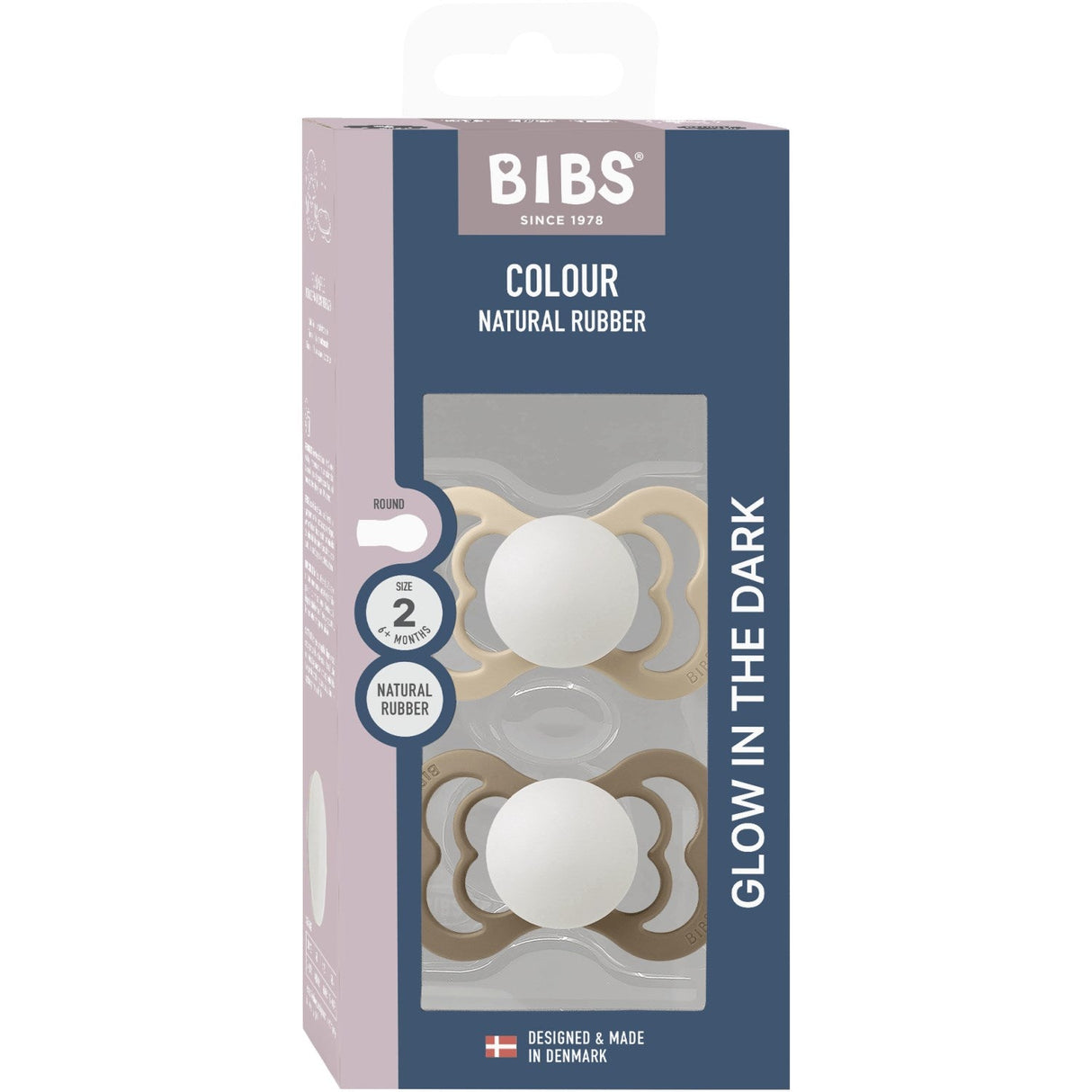 Bibs Vanilla Glow/Dark Oak Glow Sut Supreme 2-Pak Silikone