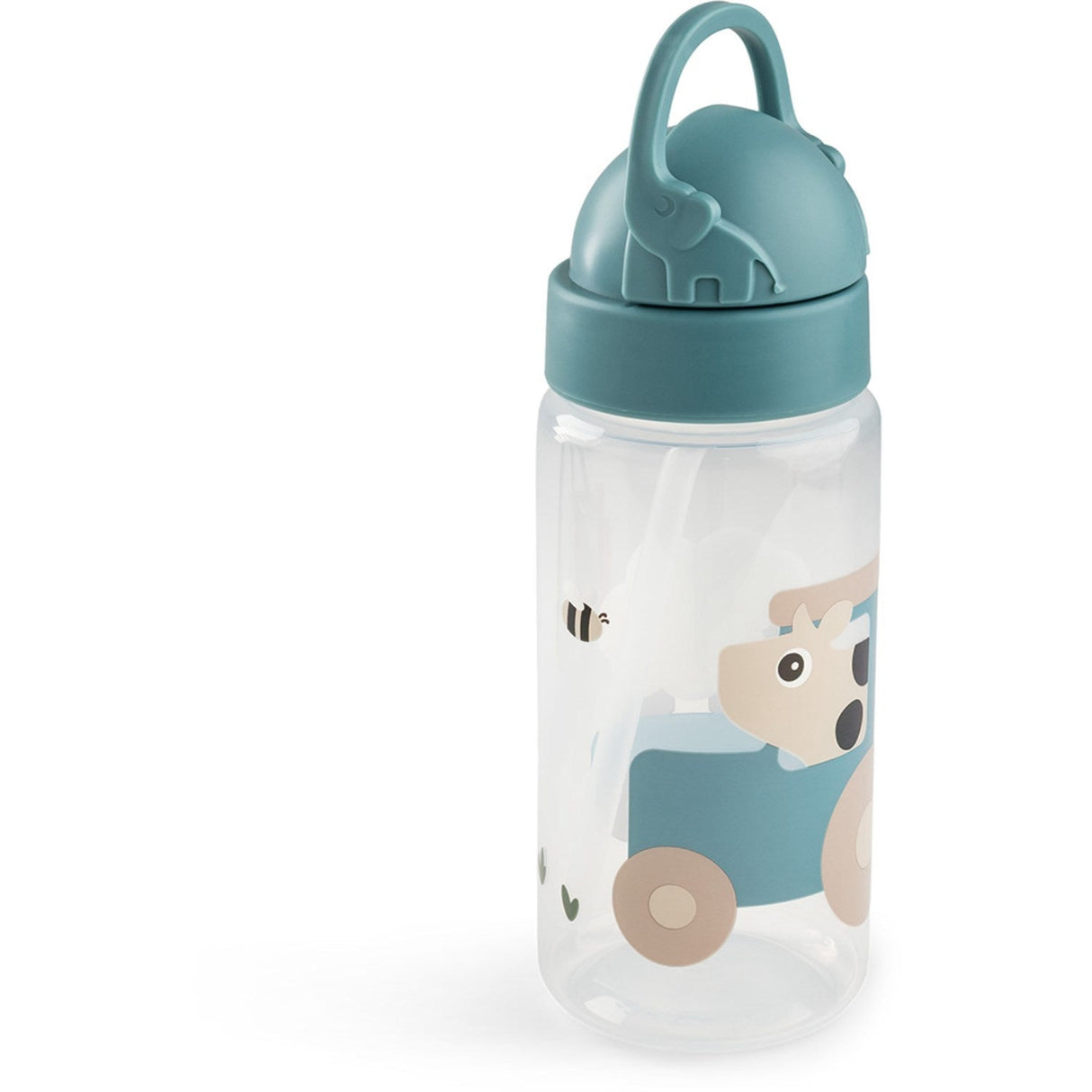 DonebyDeer Tiny Farm Blue Drikkedunk Med Sugerør 350 Ml