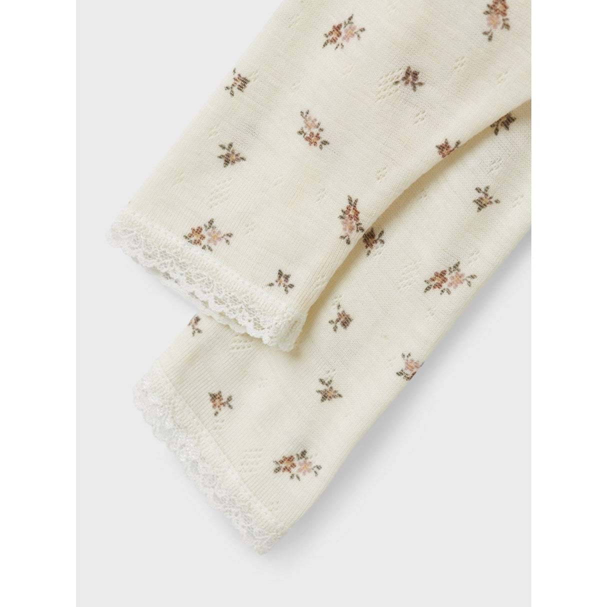 Name It Snow White Small Flowers Nbfwang Uld Needle Leggings Noos