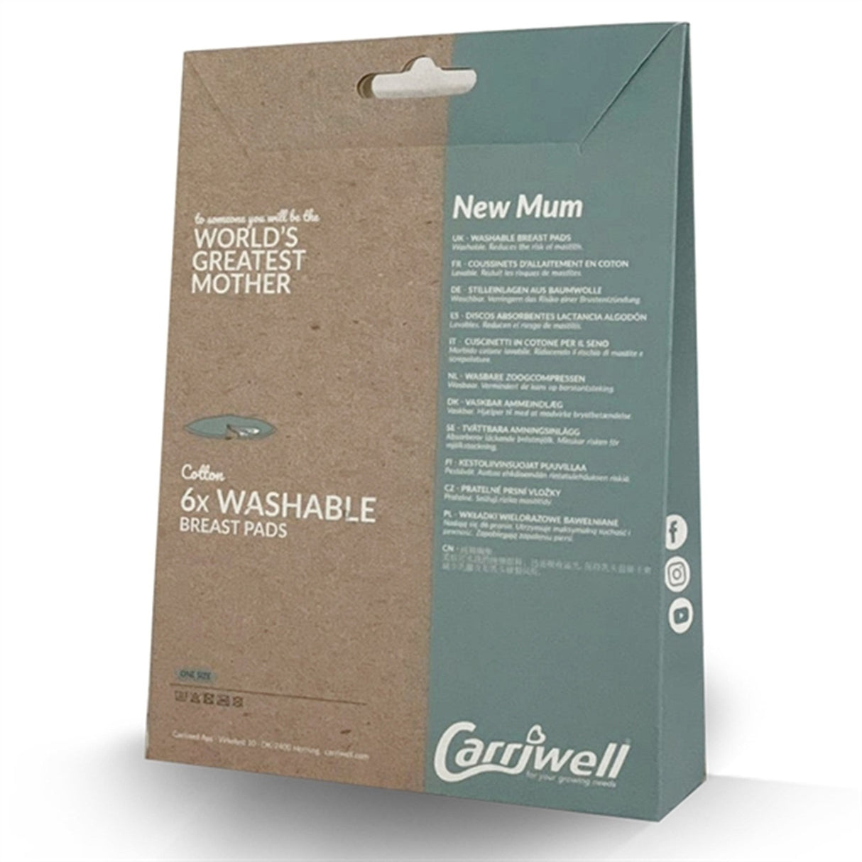 Carriwell Ammeindlæg Vaskbare Hvid 6 stk