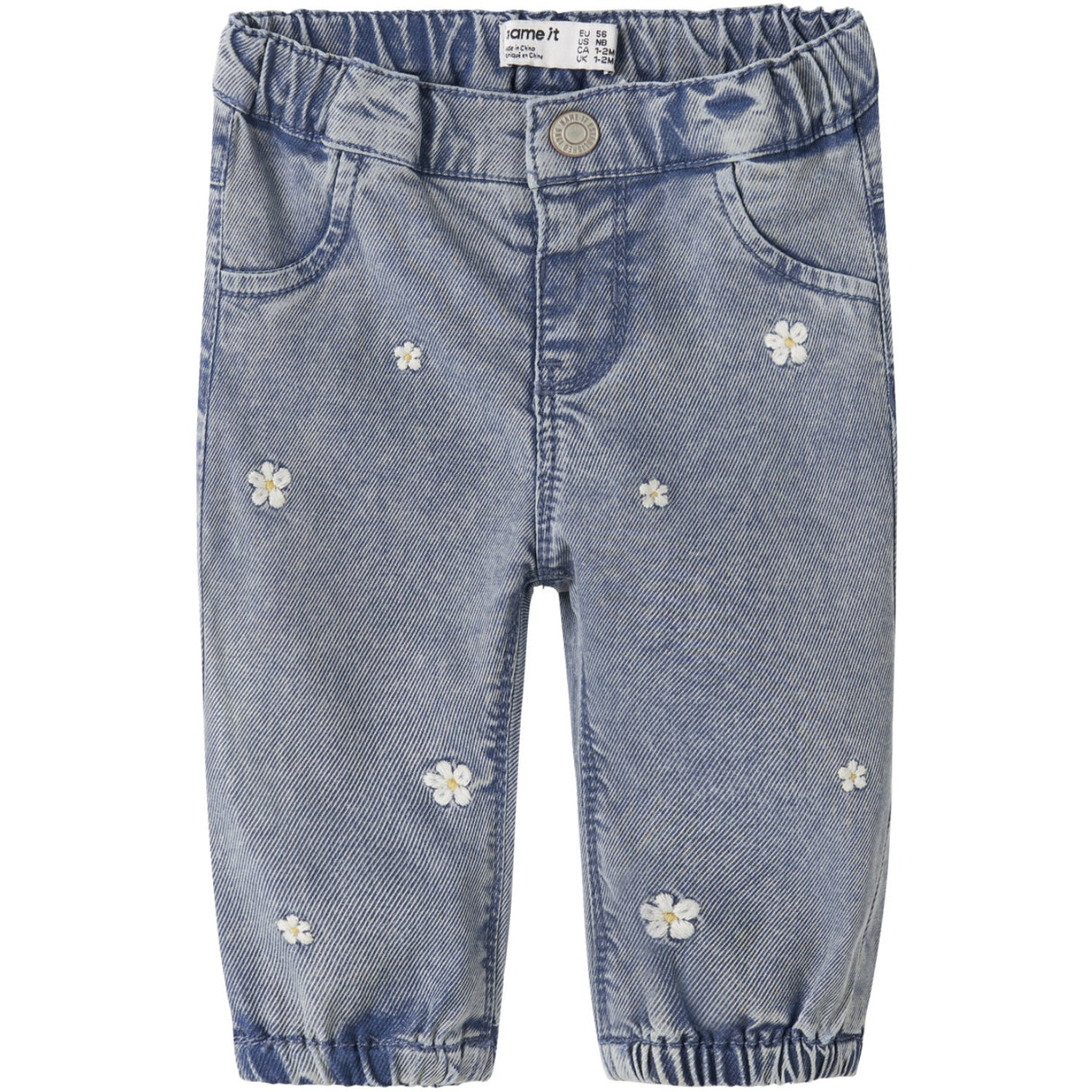 Name It Light Blue Denim Flowers Nbfrose Shaped R Emb Jeans 5321-Yb H