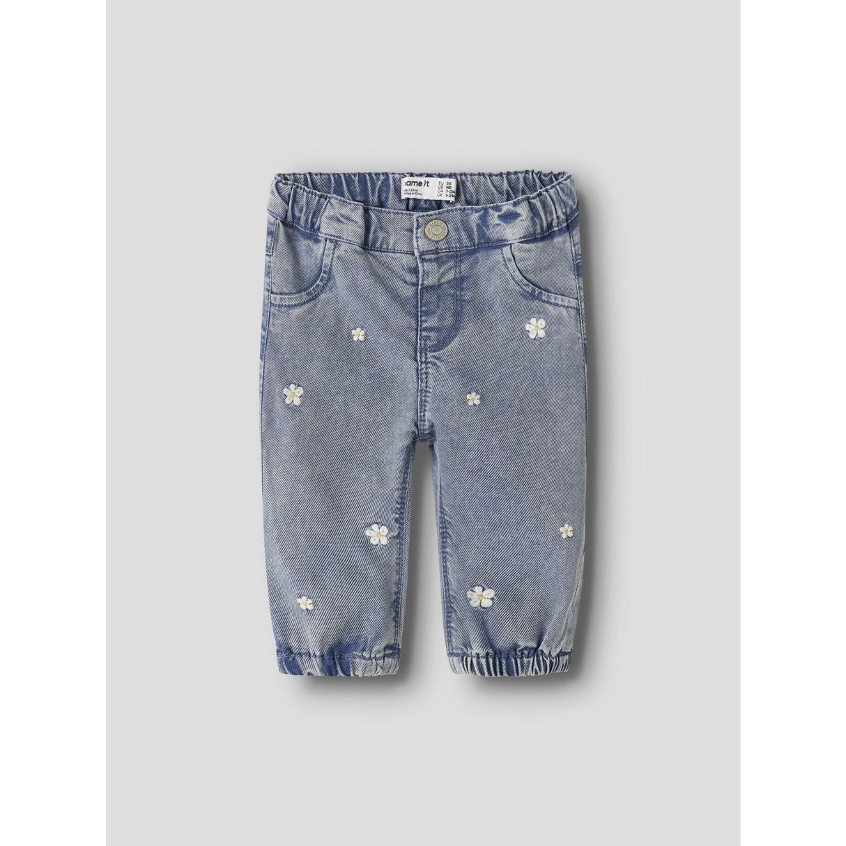 Name It Light Blue Denim Flowers Nbfrose Shaped R Emb Jeans 5321-Yb H