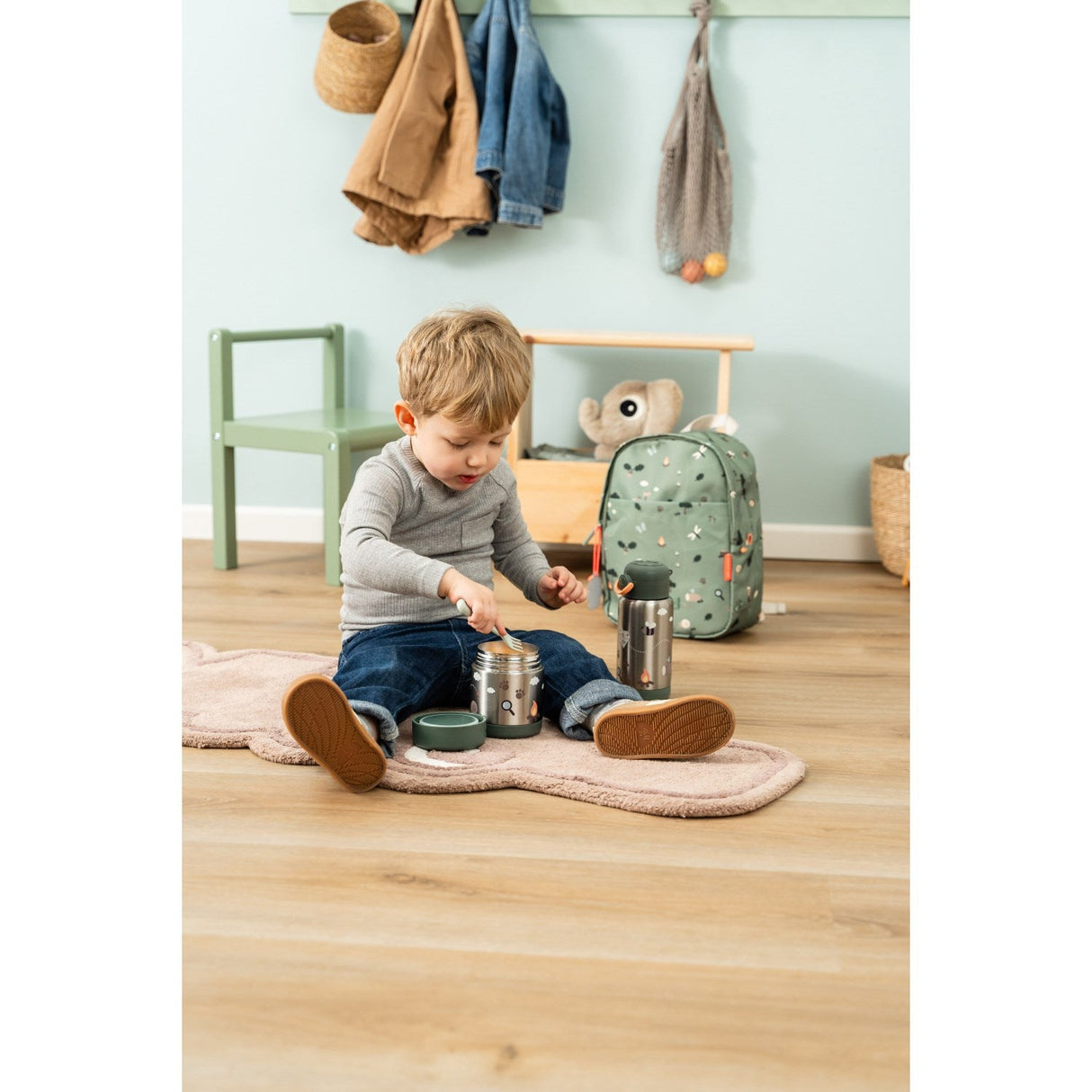 DonebyDeer Green Tiny Trails Insulated Sugerør Flaske