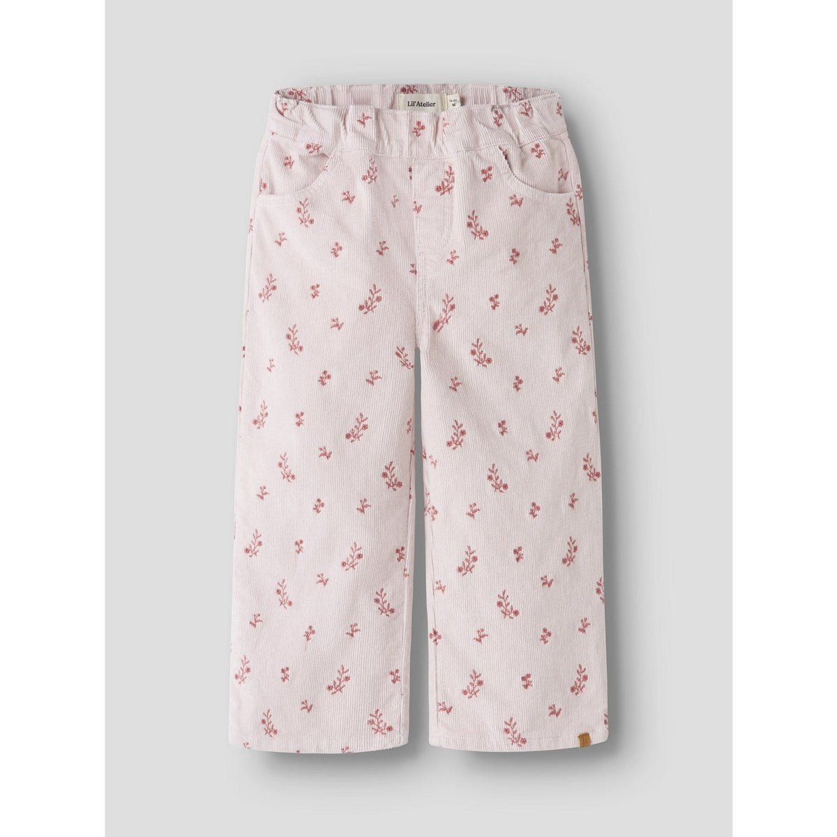 Lil'Atelier Hushed Violet Flower Emb Nmfnelly Cord Wide Bukser 1145-Hc Lil