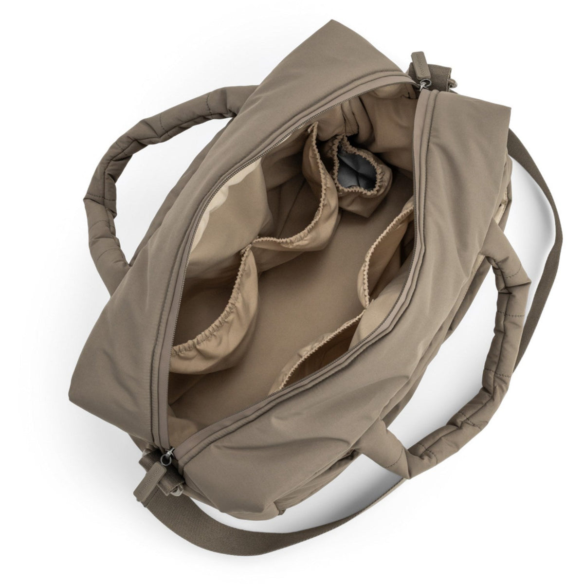 DonebyDeer Taupe Quiltet Pusletaske