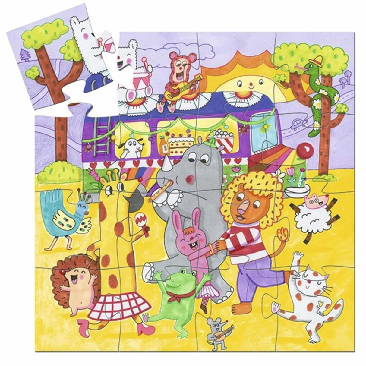 Djeco Puslespil Regnbuebussen