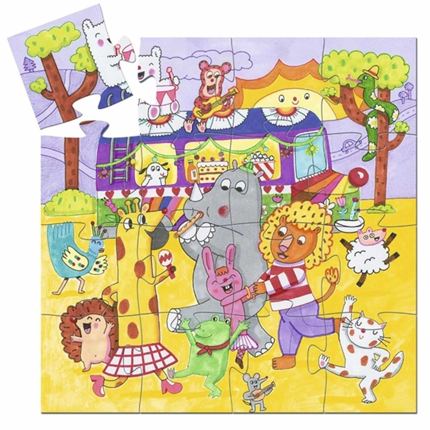 Djeco Puslespil Regnbuebussen