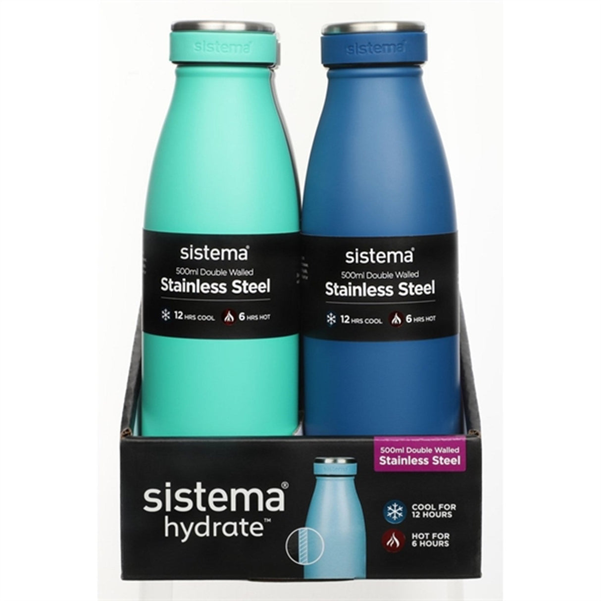 Sistema Stainless Steel Drikkedunk 500 ml Ocean Blue