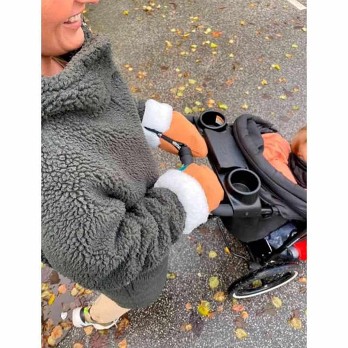 KongWalther Østerbro Barnevogns Handske Faux Brown Bark