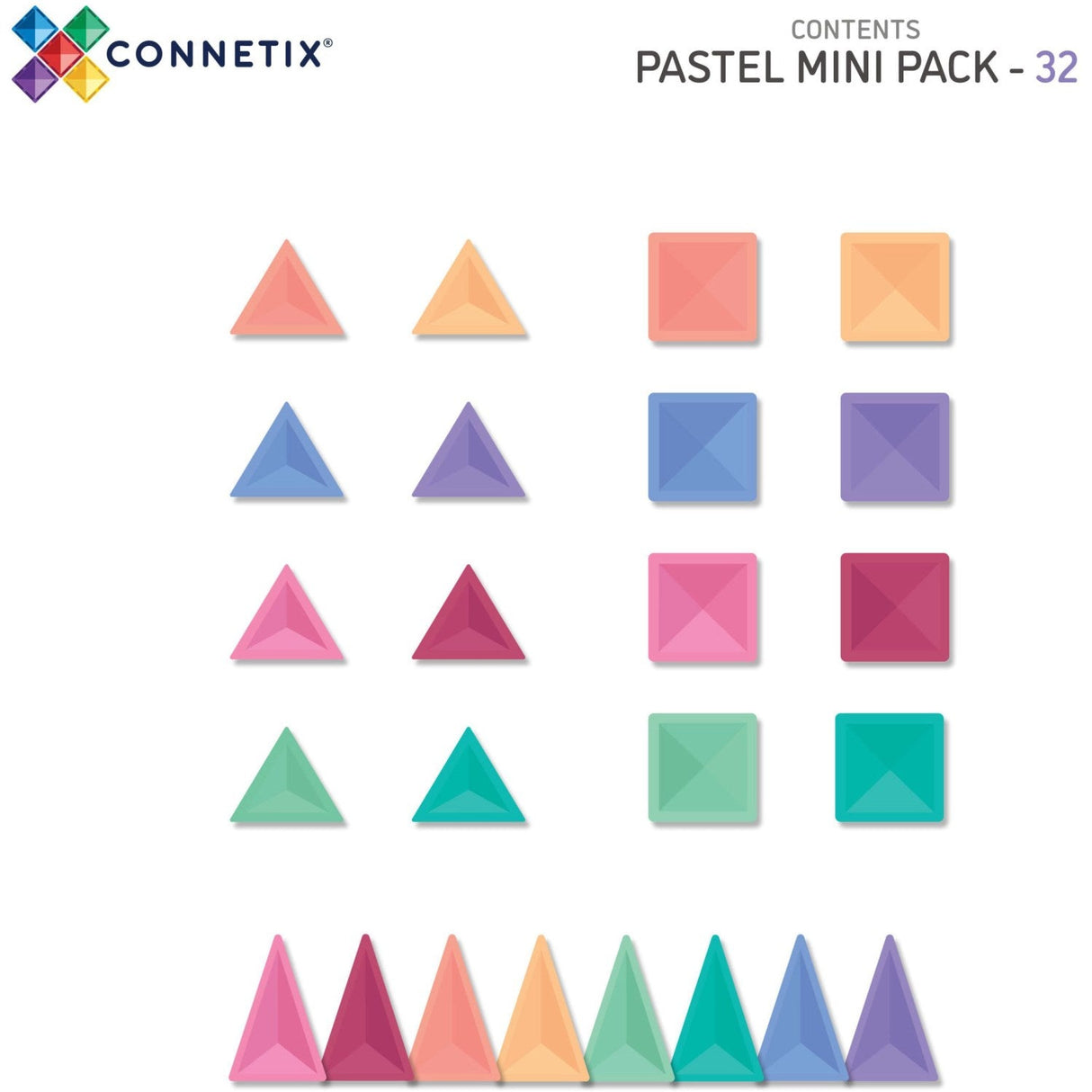 Connetix Pastel Mini Pak 32 Styks