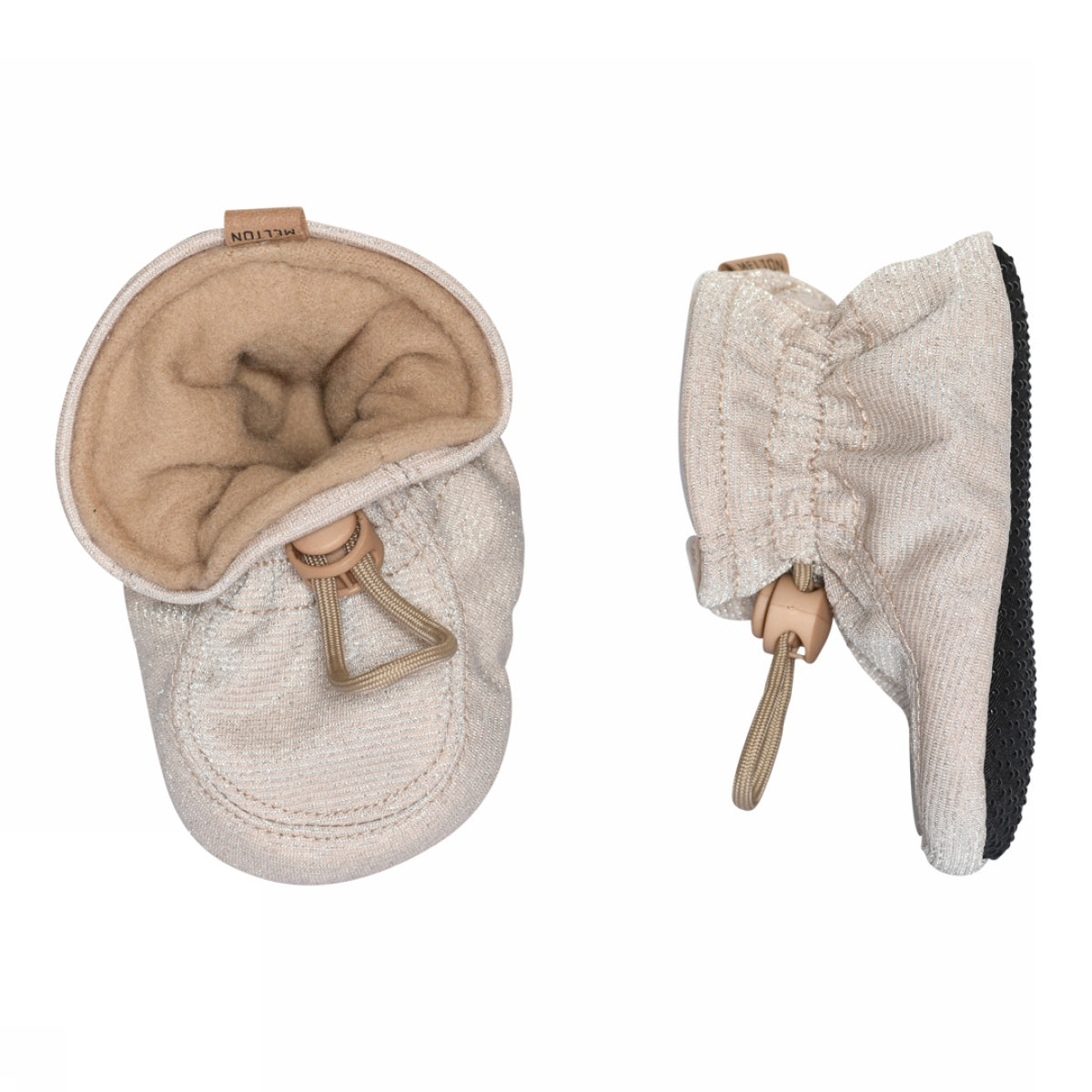 Glitter textile slippers - Gold Glitter