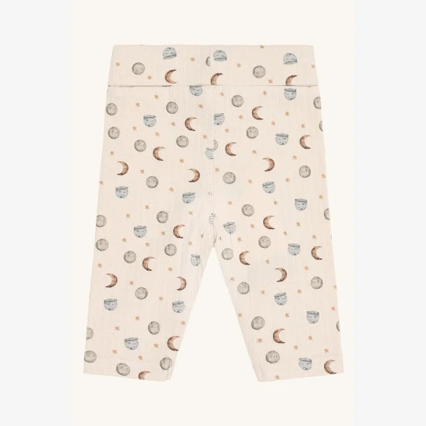 Hust & Claire - Leggings i rib m. måneprint Blå 34951