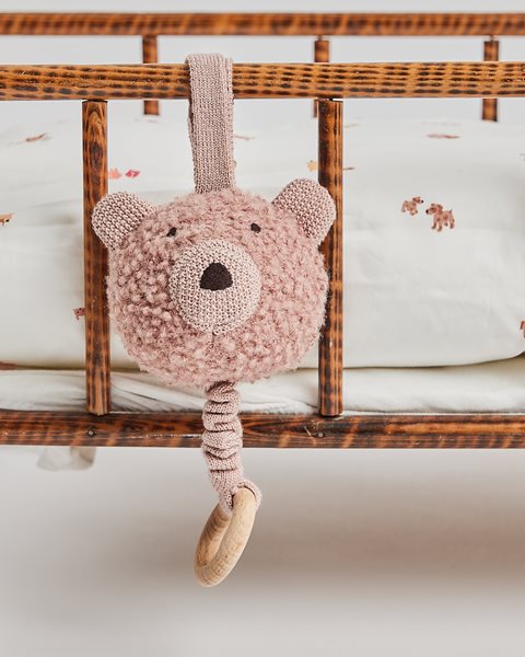 Smallstuff Musik uro bamse, uld bouclé, rosa