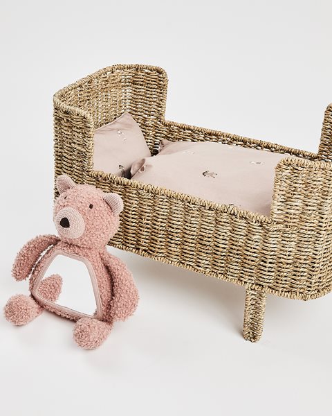 Smallstuff aktivitetsbjørn med spejl - Rosa