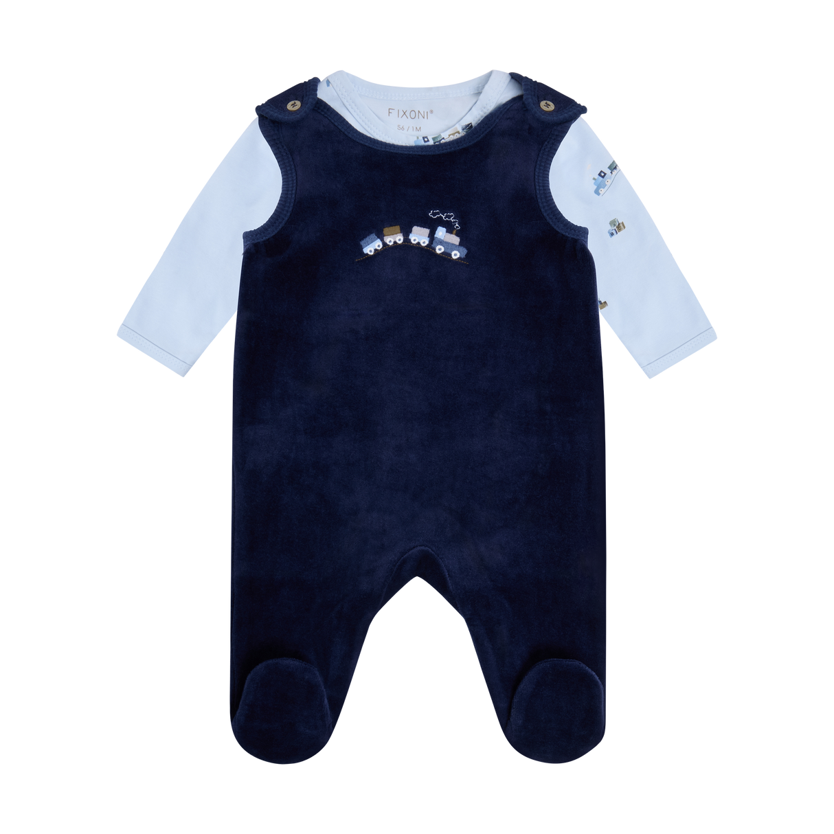 Set w. Body and Velour Romper - Navy Blazer