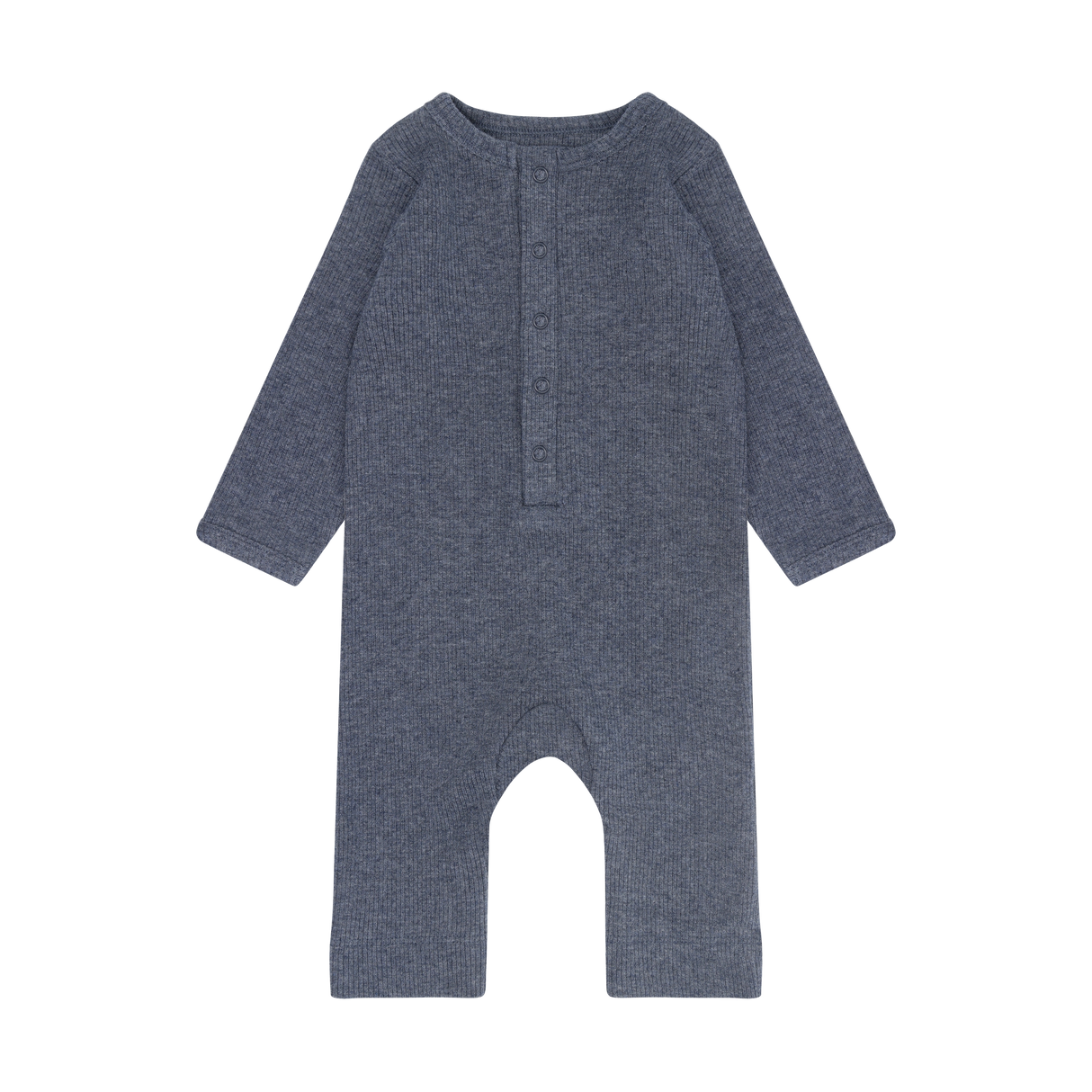 Romper LS Melange Rib - Vintage Indigo Melange