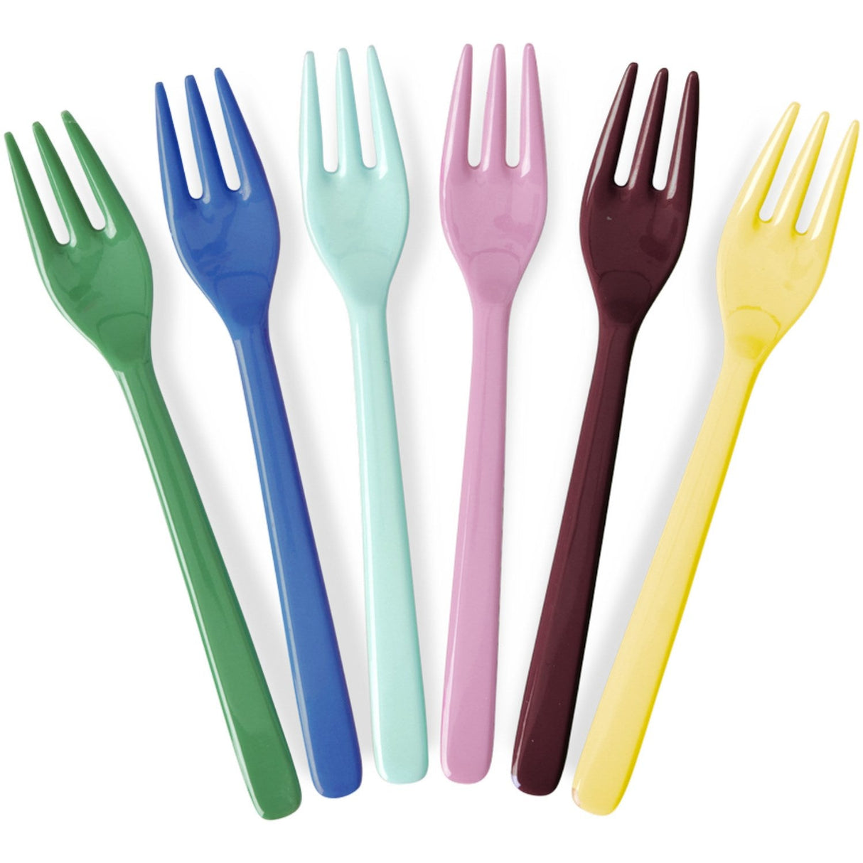 Rice Melamine Cake Gafler I Asst. Show Your True Colors - Sæt Af 6