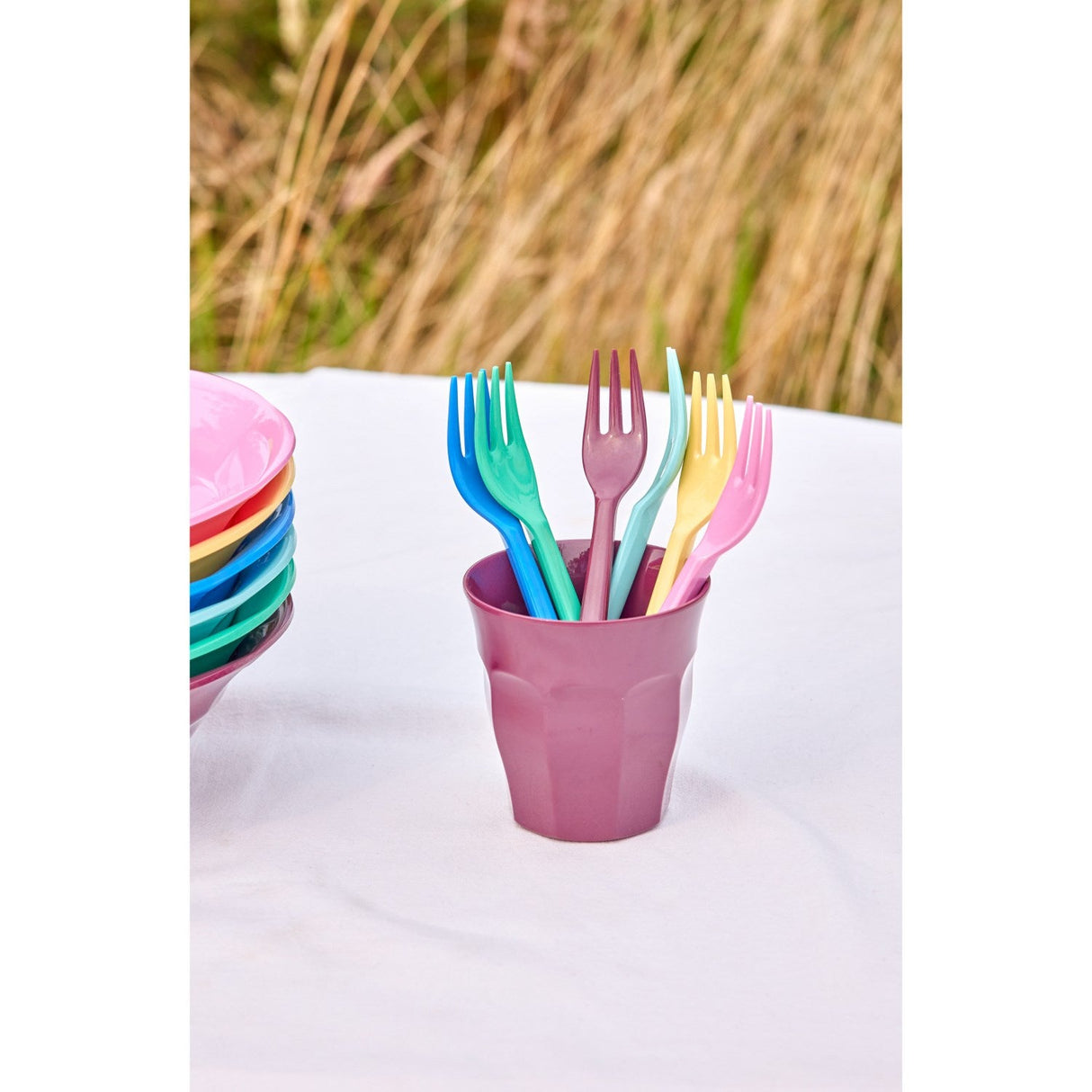 Rice Melamine Cake Gafler I Asst. Show Your True Colors - Sæt Af 6