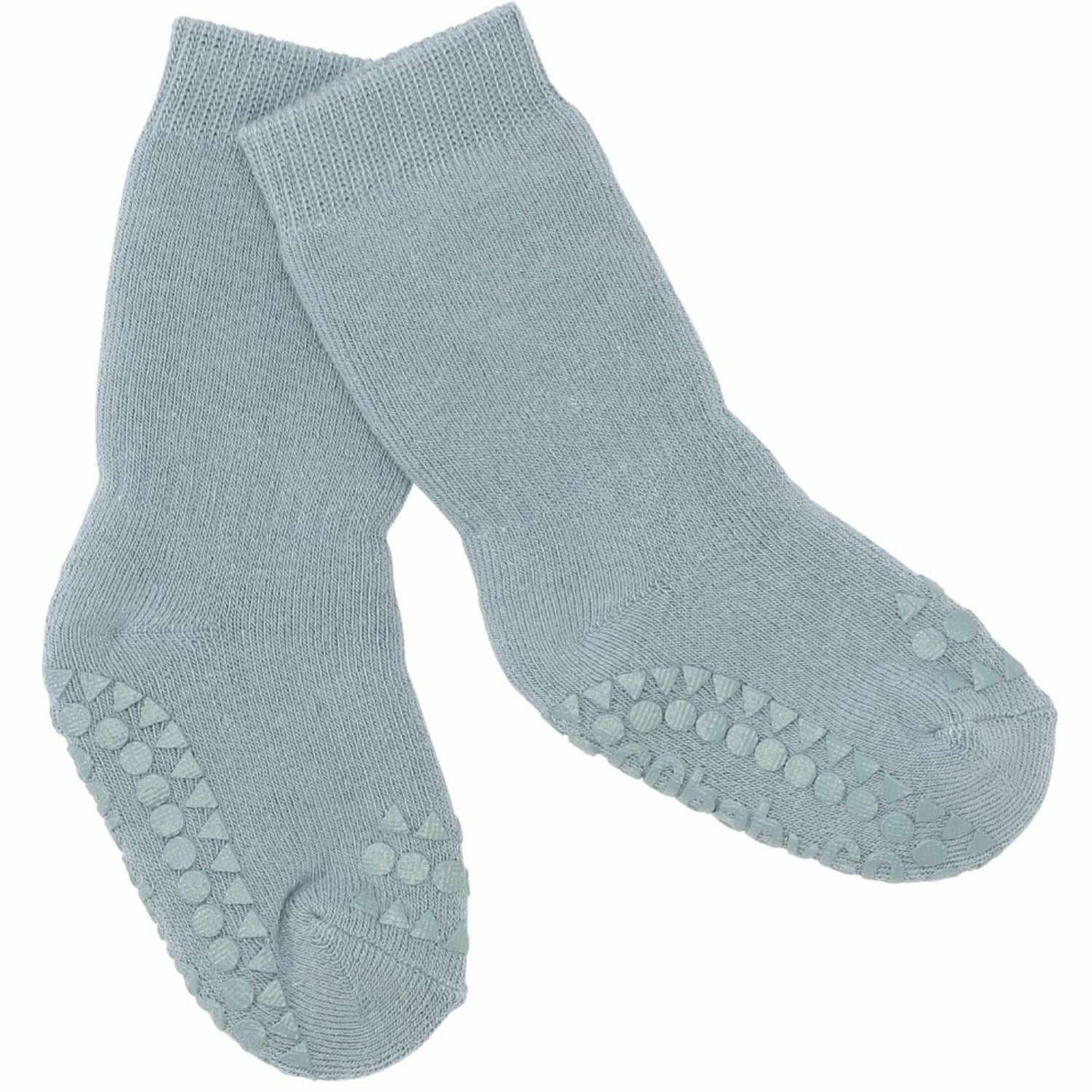 Gobabygo Dusty Blue Non-Slip Strømper Organic Terry Bomuld