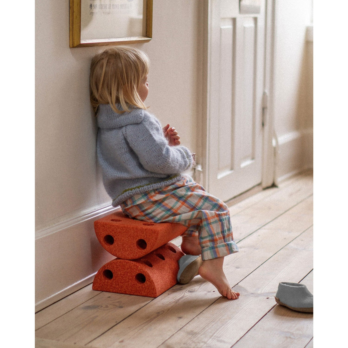 MODU Børneskammel Burnt Orange / Dusty Green