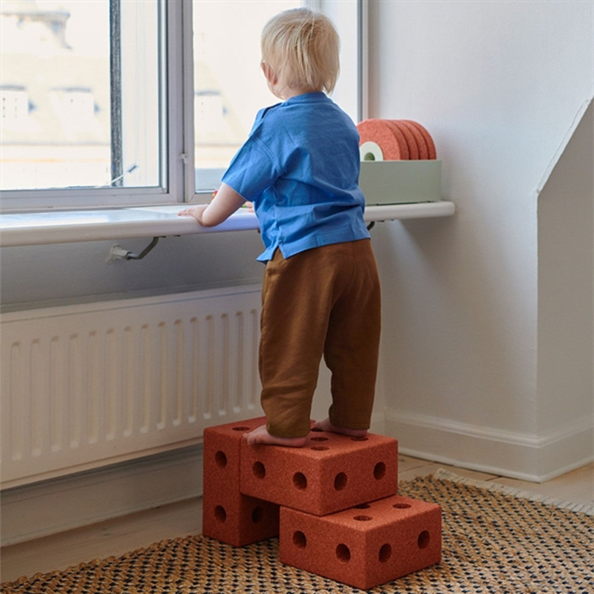 MODU 3-i-1 Baby Walker Burnt Orange/Dusty Green