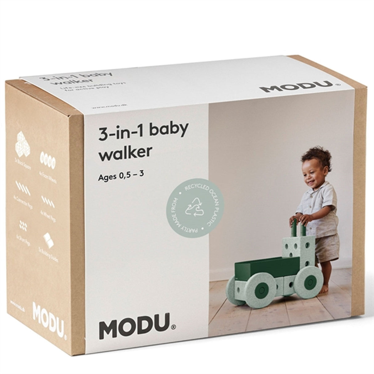 MODU 3-i-1 Baby Walker Ocean Mint/Forest Green