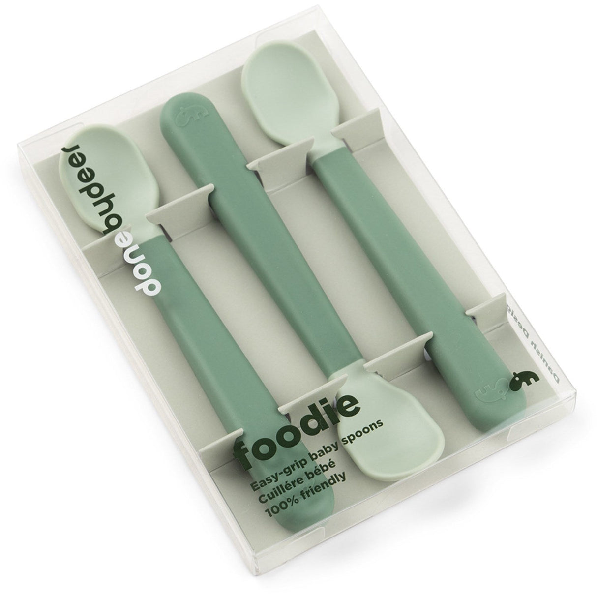 DonebyDeer Foodie Easy-Grip Babyske 3-Pak Grøn