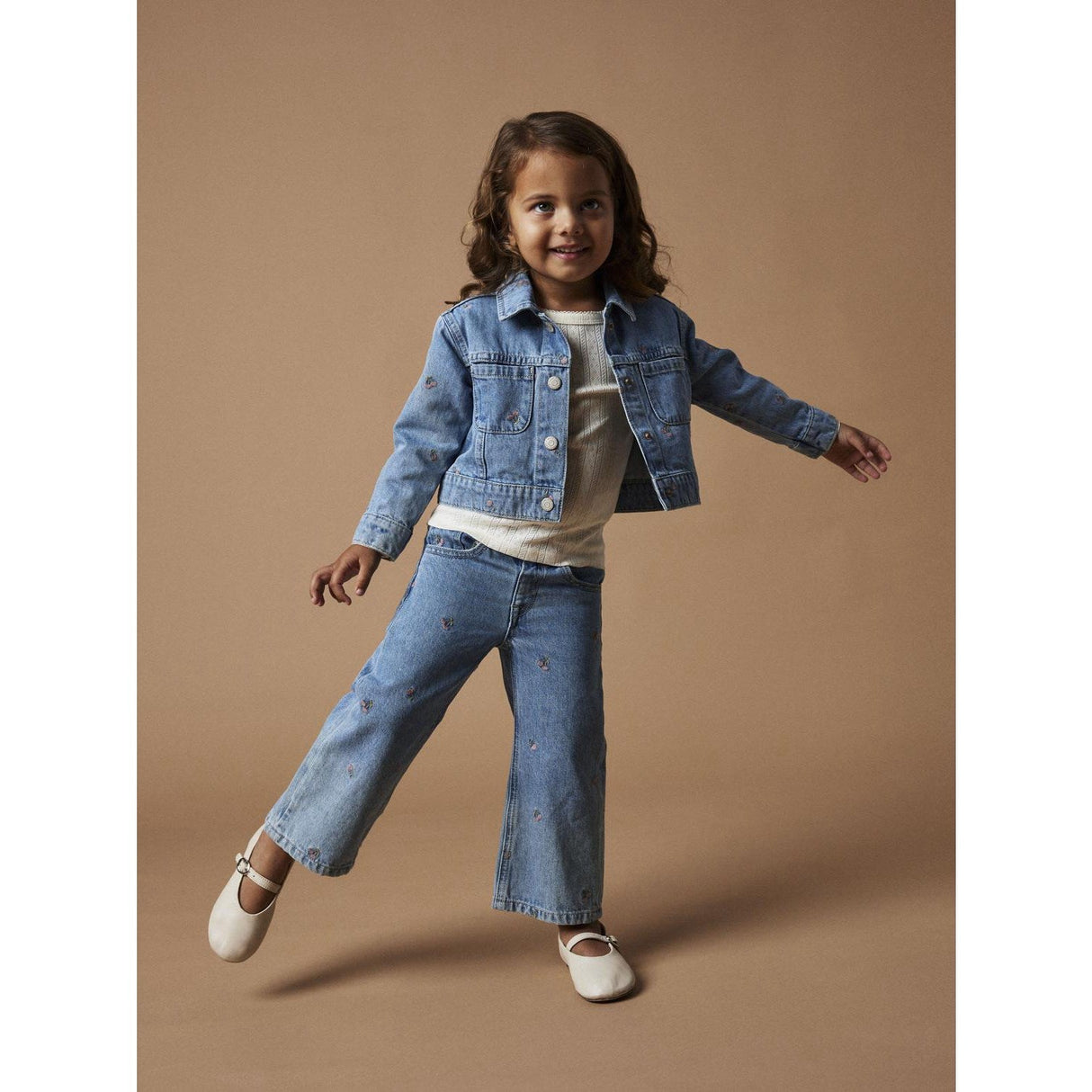 Name It Light Blue Denim Rose Wide Jeans