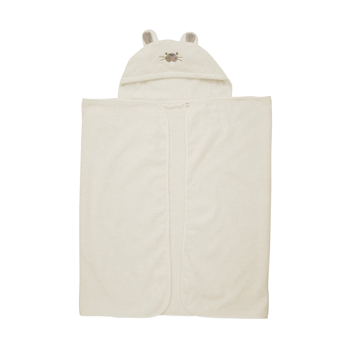 Pippi Badehåndklæde med hætte - hvidt med mus