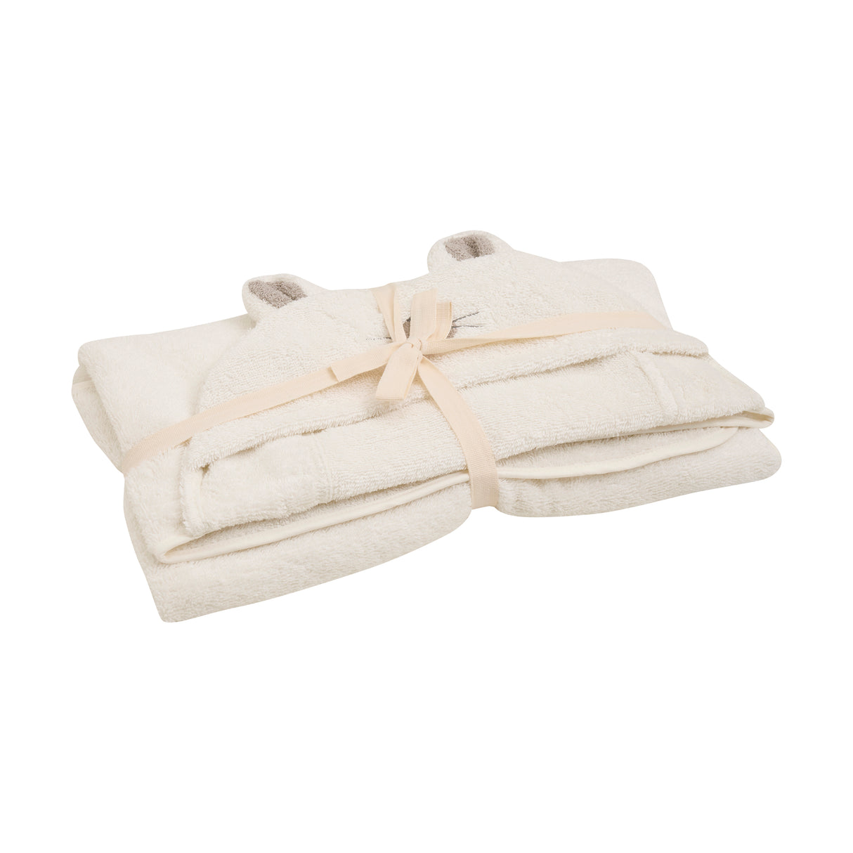 Pippi Badehåndklæde med hætte - hvidt med mus