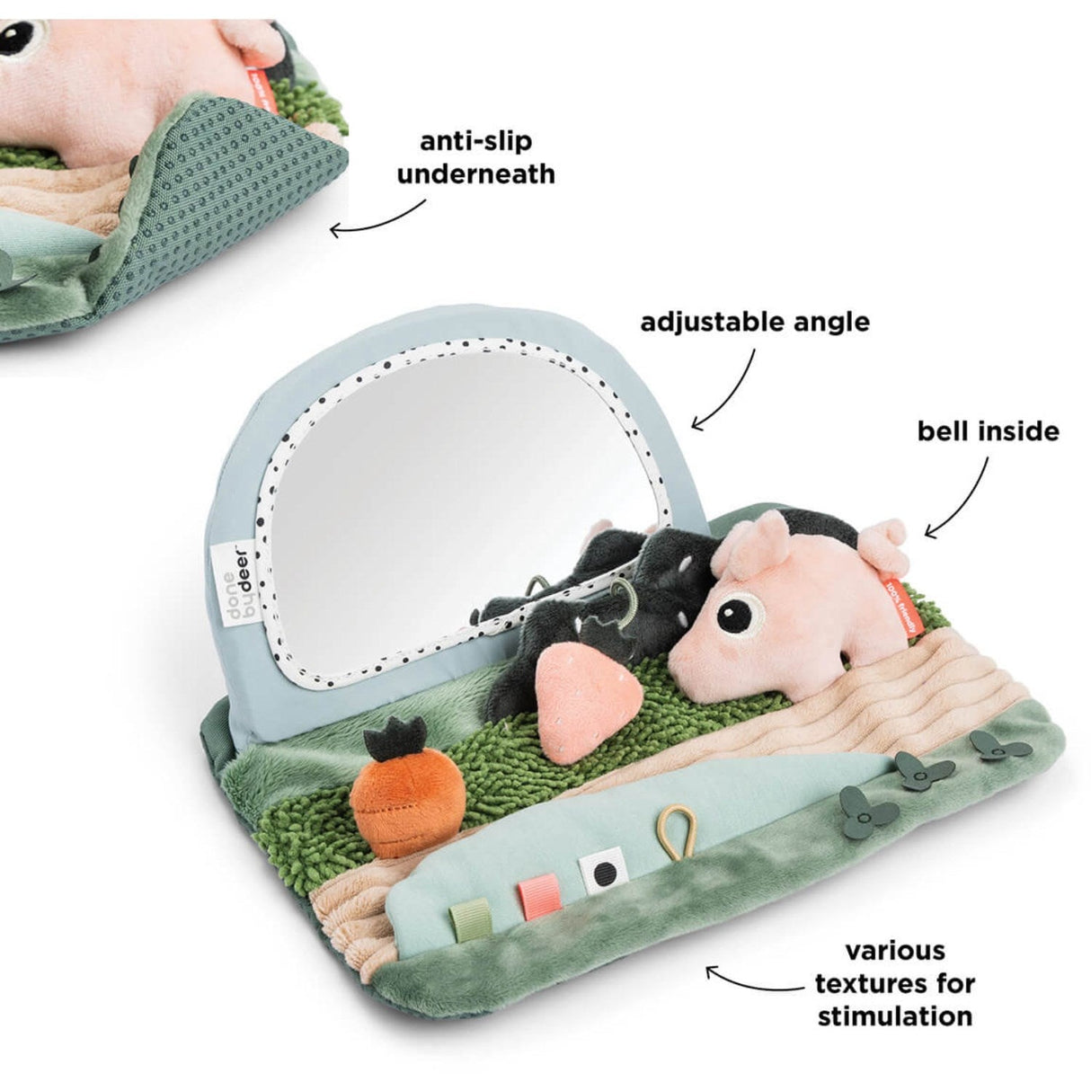 DonebyDeer Farvemix Tummy time sensorisk Spejl Tiny farm