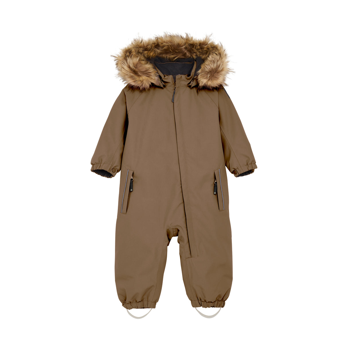 Baby Coverall W. Fake Fur - Fossil