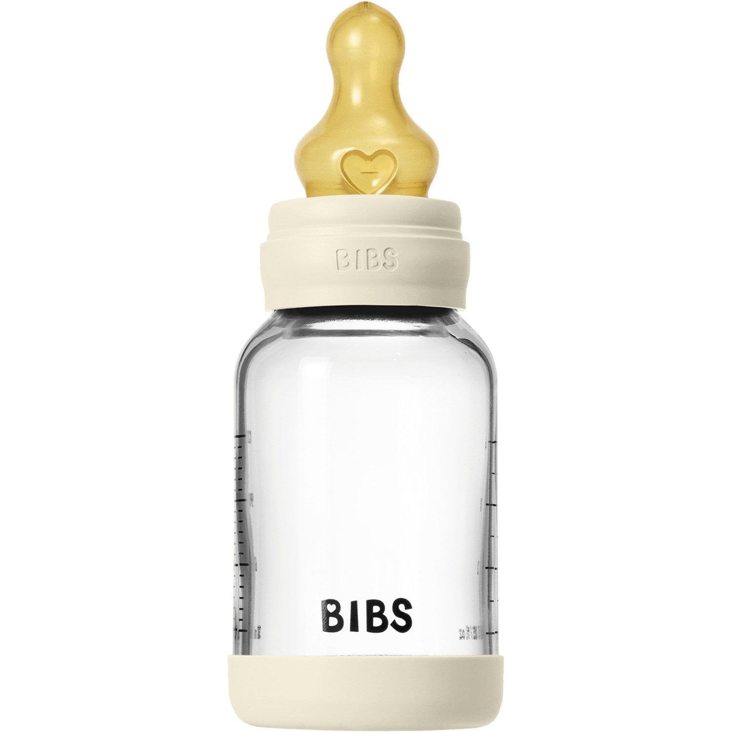 Bibs Ivory Glass Baby Flaske Round Latex Slow Flow