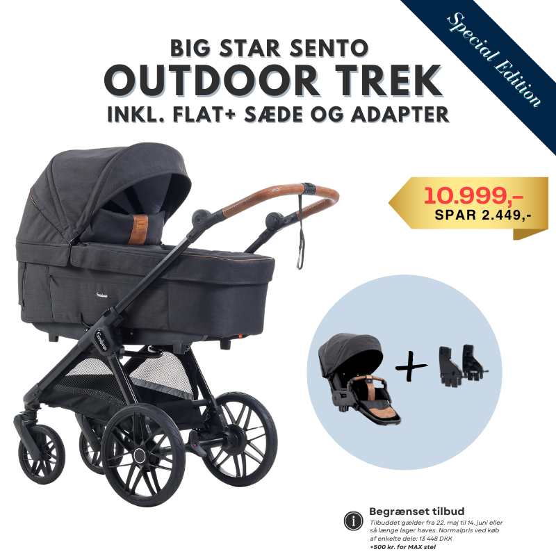 Emmaljunga Big Star Sento Outdoor Trek Inkl. Flat+ sæde og Adapter