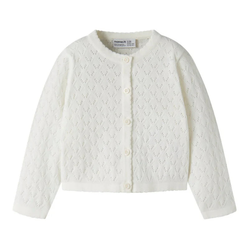Name It - nmfdesina ls short knit card cloud dancer "121"