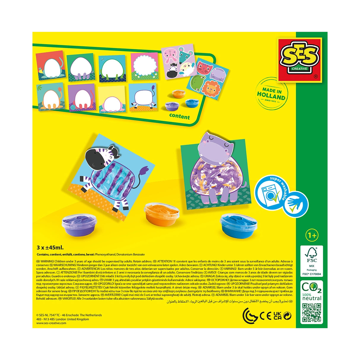 SES Creative - Min første - Fingermaling dyr